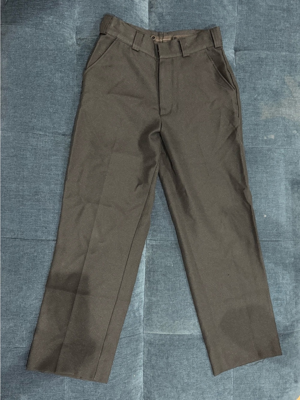 LawPro Suspender Button High Rise Loose Fit Black Slacks